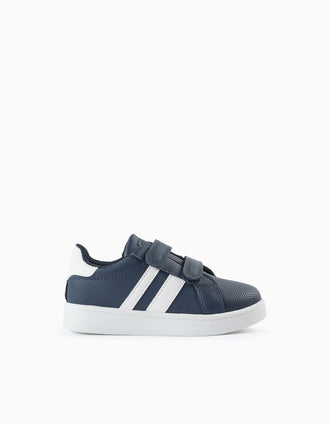 Zapatillas a Rayas para Niño, Azul Oscuro