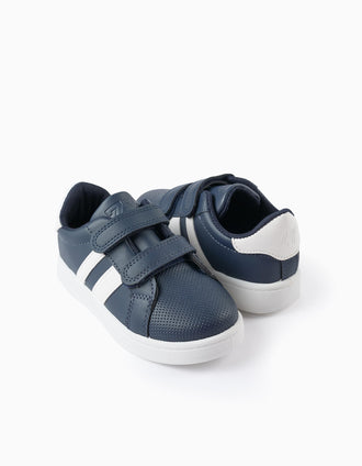 Zapatillas a Rayas para Niño, Azul Oscuro