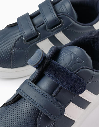 Zapatillas a Rayas para Niño, Azul Oscuro