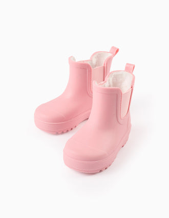 Botas de Agua con Purpurina y Forro de Sherpa para Bebé Niña, Rosa