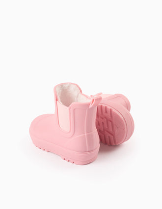 Botas de Agua con Purpurina y Forro de Sherpa para Bebé Niña, Rosa