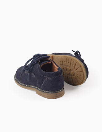 Chaussures en Daim à Franges pour Bébé, Bleu Foncé