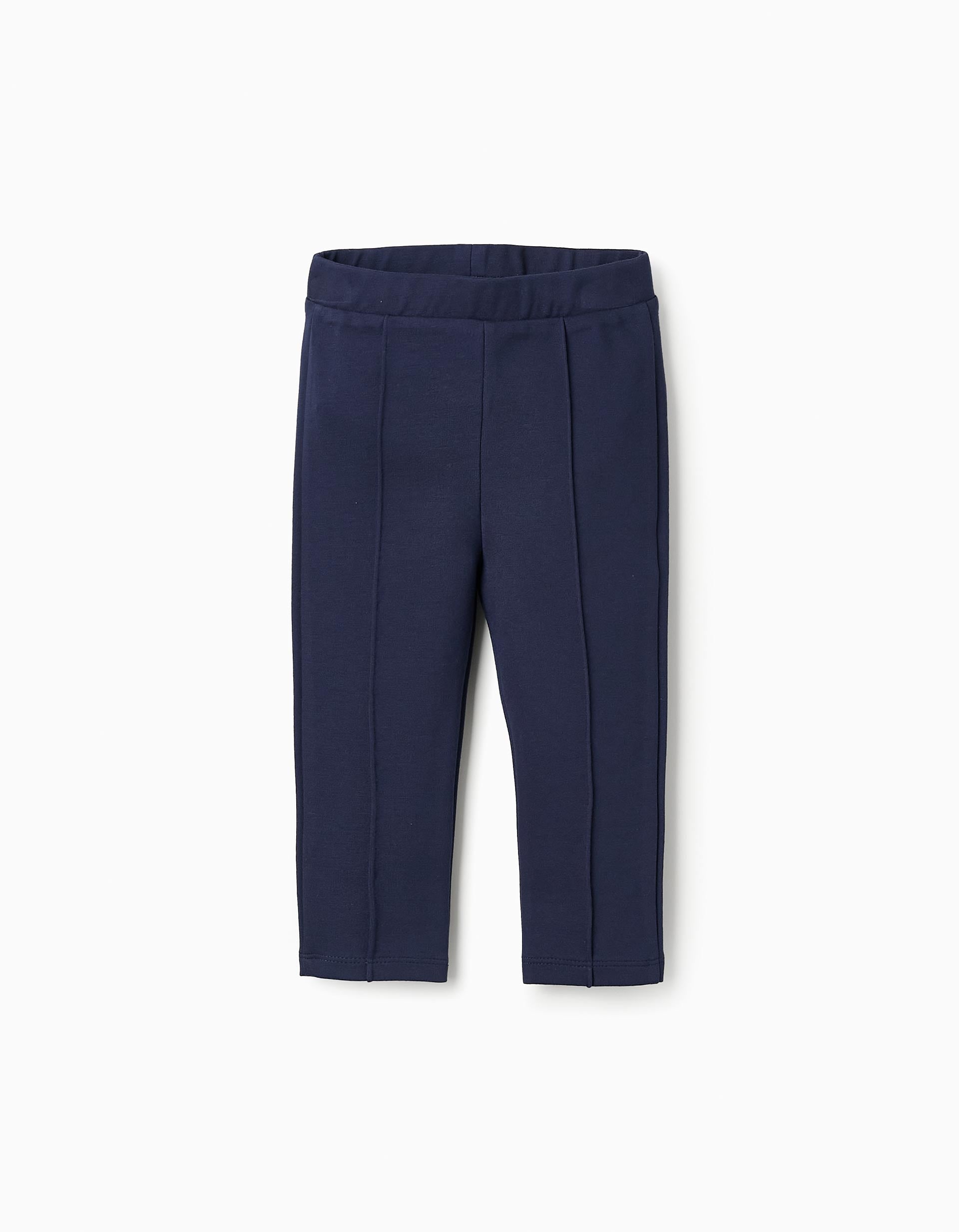 Ponte Roma Trousers for Baby Girls, Dark Blue