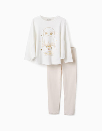 Pijama de Algodón con Alas para Niña 'Harry Potter', Blanco/Beige