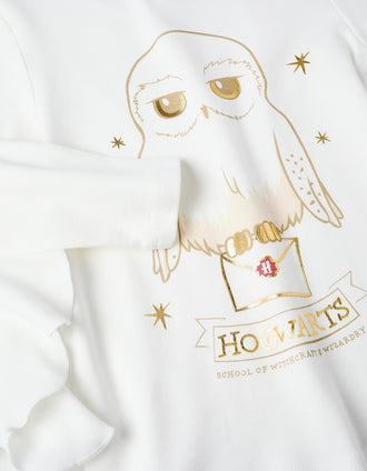 Pijama de Algodão com Asas para Menina 'Harry Potter', Branco/Bege