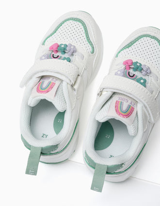 Zapatillas para Bebé Niña 'ZY Superlight - Flowers', Blanco/Verde