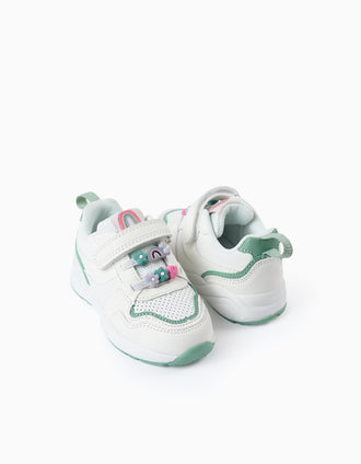 Zapatillas para Bebé Niña 'ZY Superlight - Flowers', Blanco/Verde