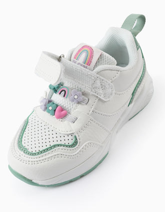 Zapatillas para Bebé Niña 'ZY Superlight - Flowers', Blanco/Verde
