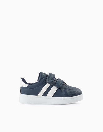 Zapatillas a Rayas para Bebé Niño, Azul Oscuro