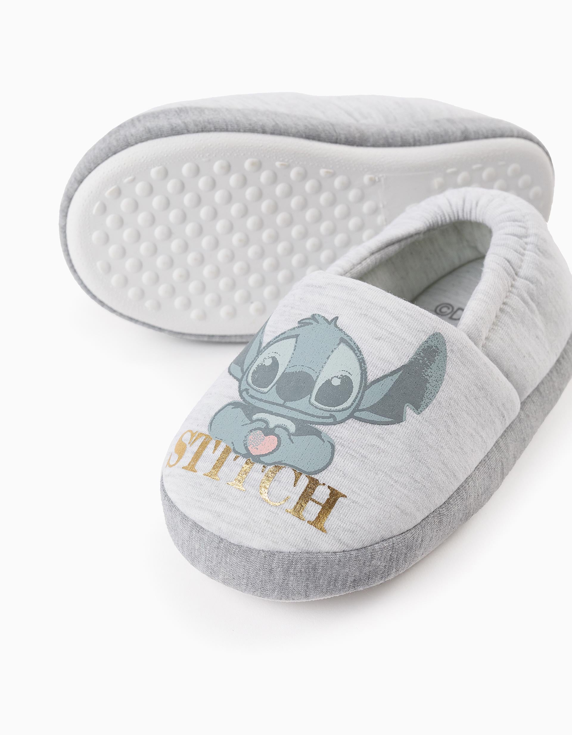 Slippers in Jersey for Girls 'Stitch', Grey