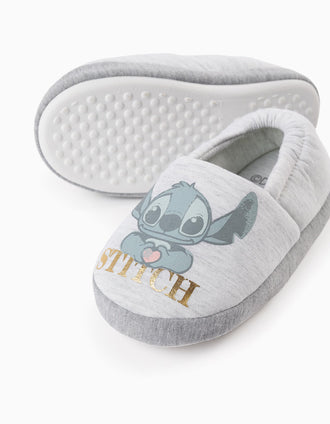 Pantufas em Jersey para Menina 'Stitch', Cinza