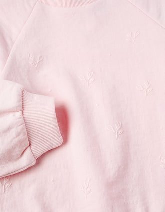 Sweat com Estampado em Relevo para Bebé Menina, Rosa