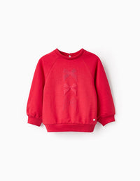 Sweat avec Imprimé en Relief pour Bébé Fille, Rouge