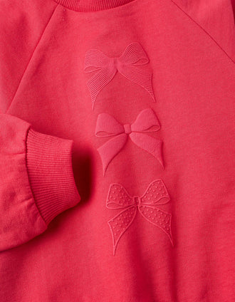 Sweat com Estampado em Relevo para Bebé Menina, Vermelho