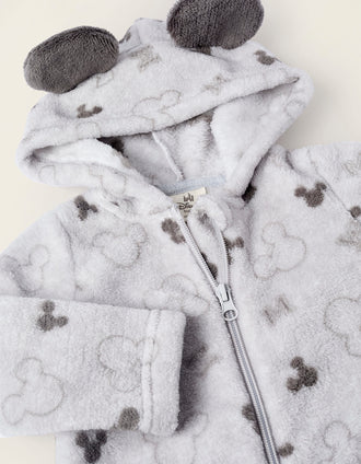 Surpyjama en Polaire avec Capuche pour Bébé Garçon 'Mickey', Gris