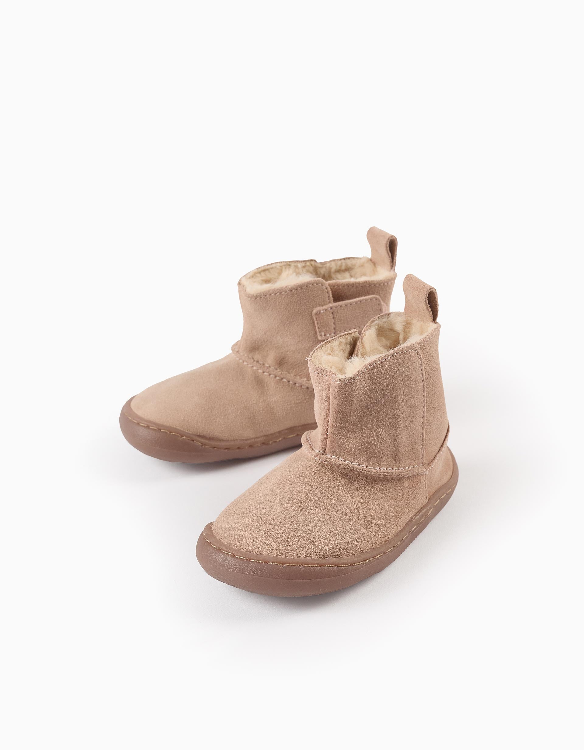 Bottes en Daim avec Fourrure pour Bébé Fille, Rose