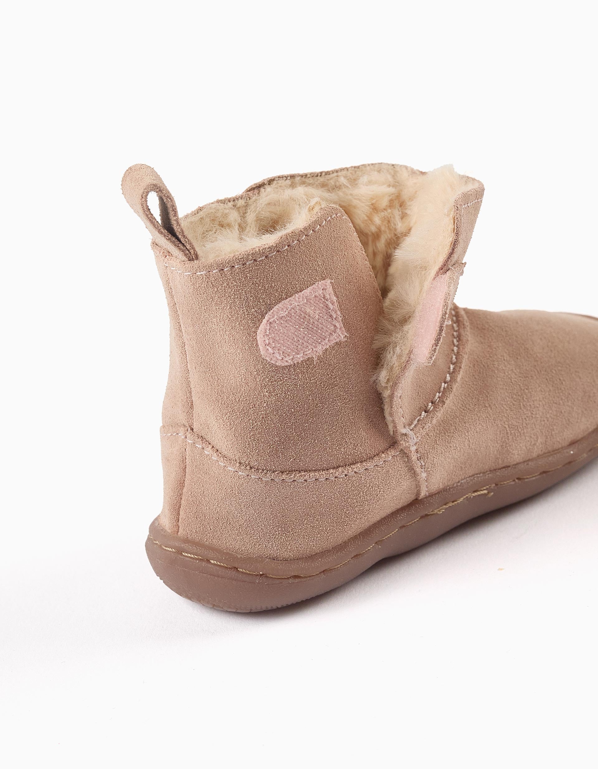 Bottes en Daim avec Fourrure pour Bébé Fille, Rose