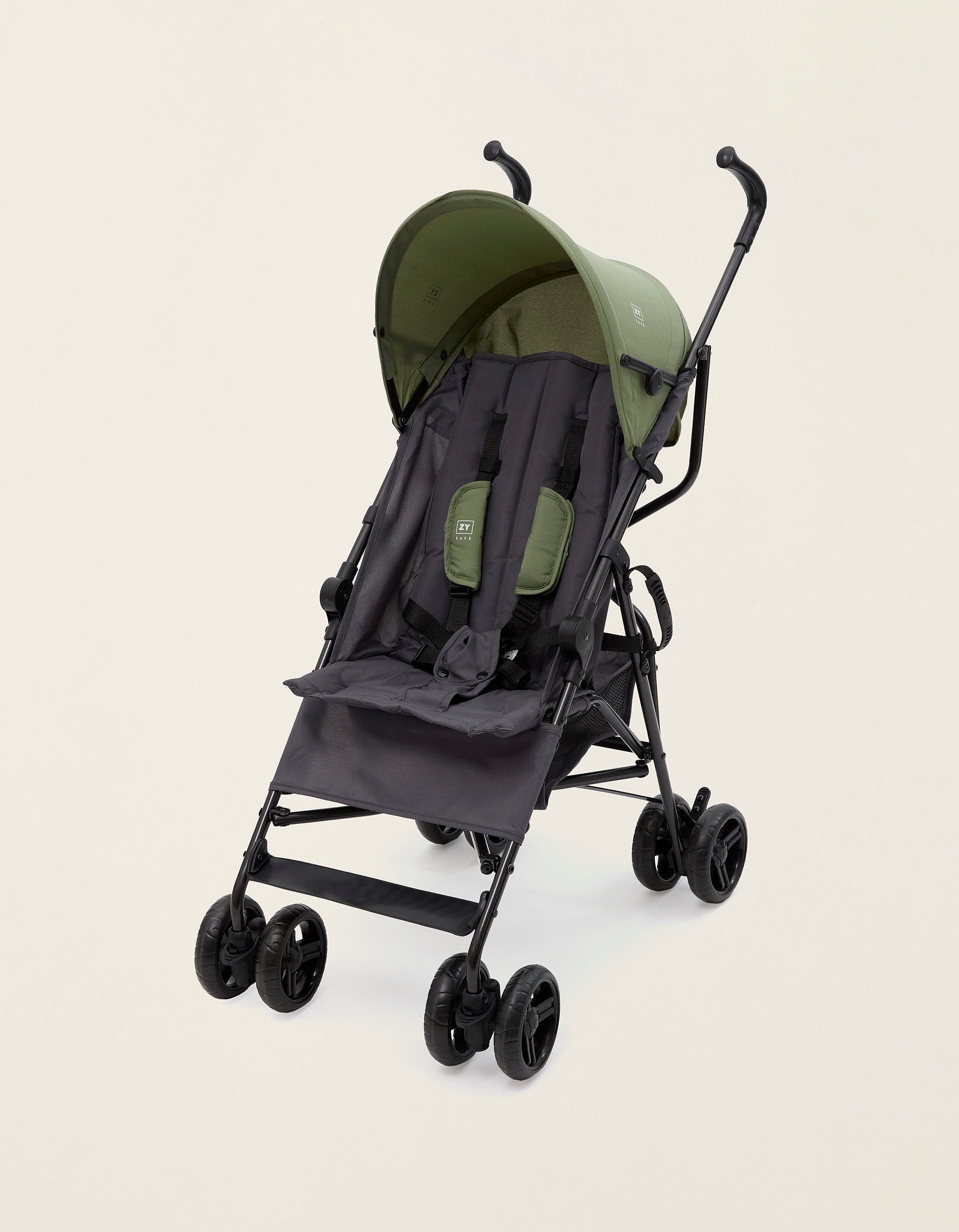 Cane Stroller ZY Safe Road Plus, Grey/Green