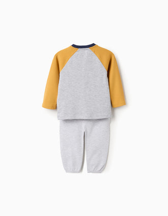 Cotton Pyjama for Baby Boys 'Tiger', Grey/Yellow/Blue