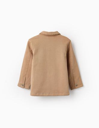 Abrigo de Sarga Acolchado para Niño, Camel