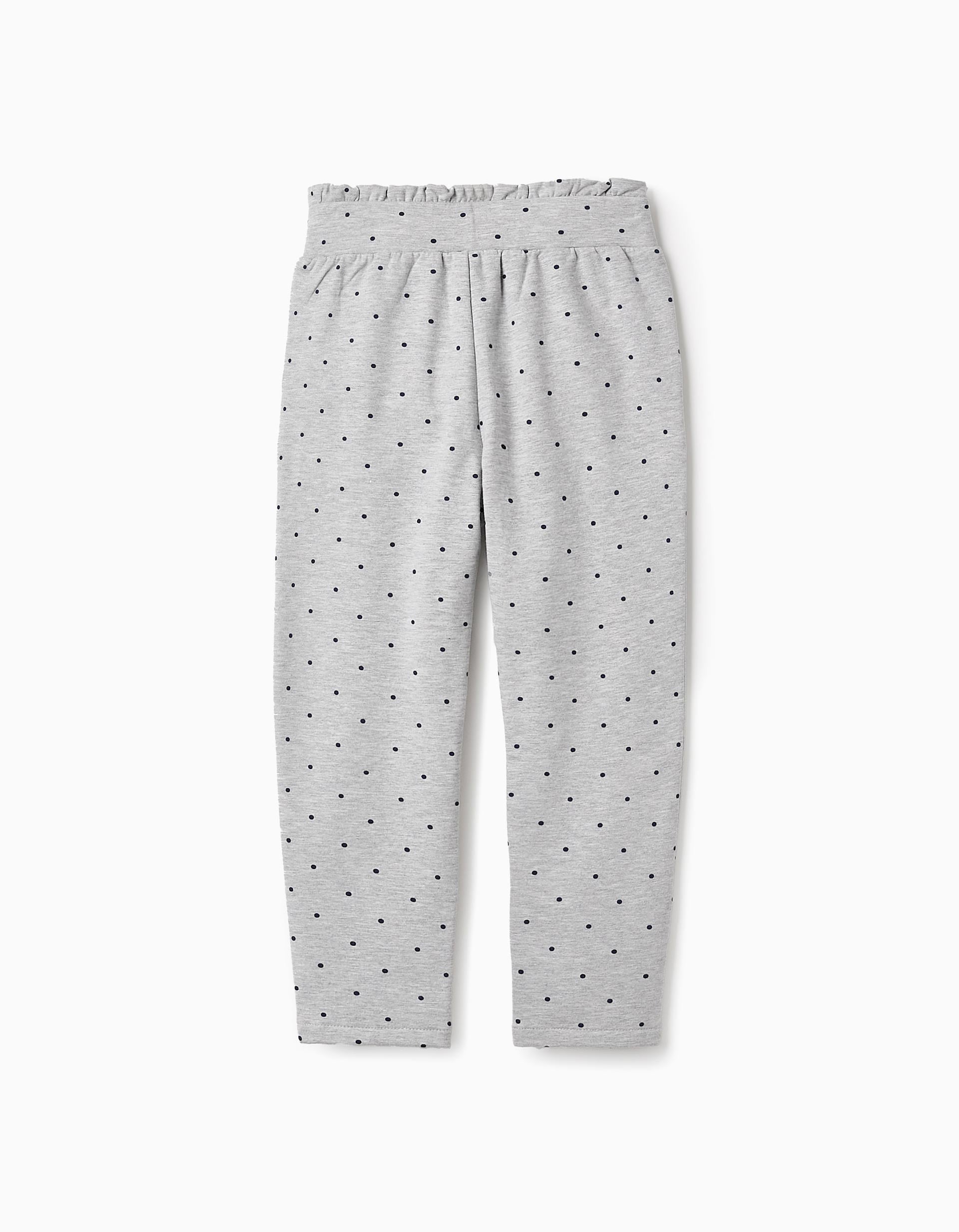 Polka Dot Joggers for Girls, Grey