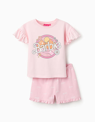 Pijama de Algodón para Niña 'Barbie', Rosa