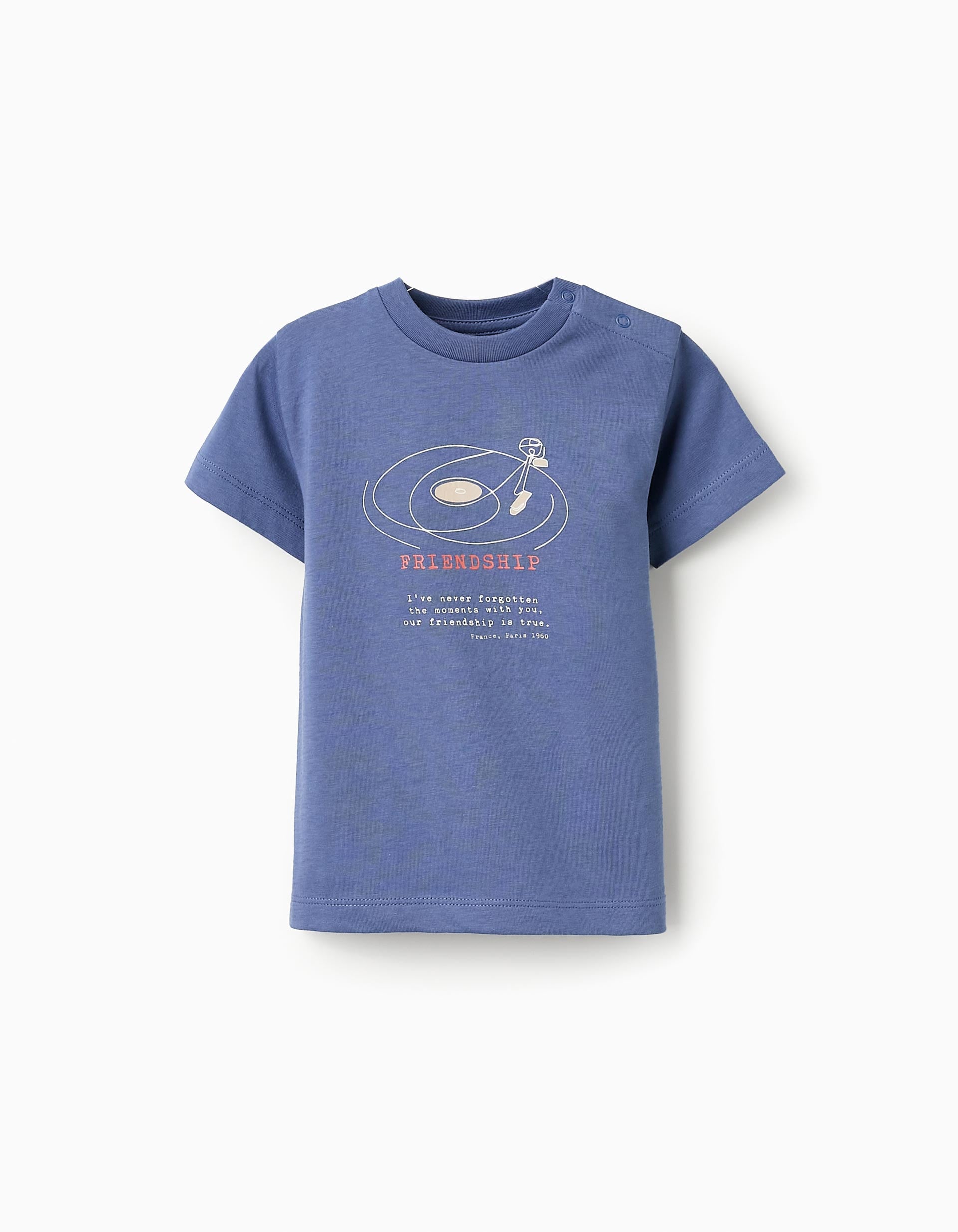 Cotton T-shirt for Baby Boys 'Friendship', Blue