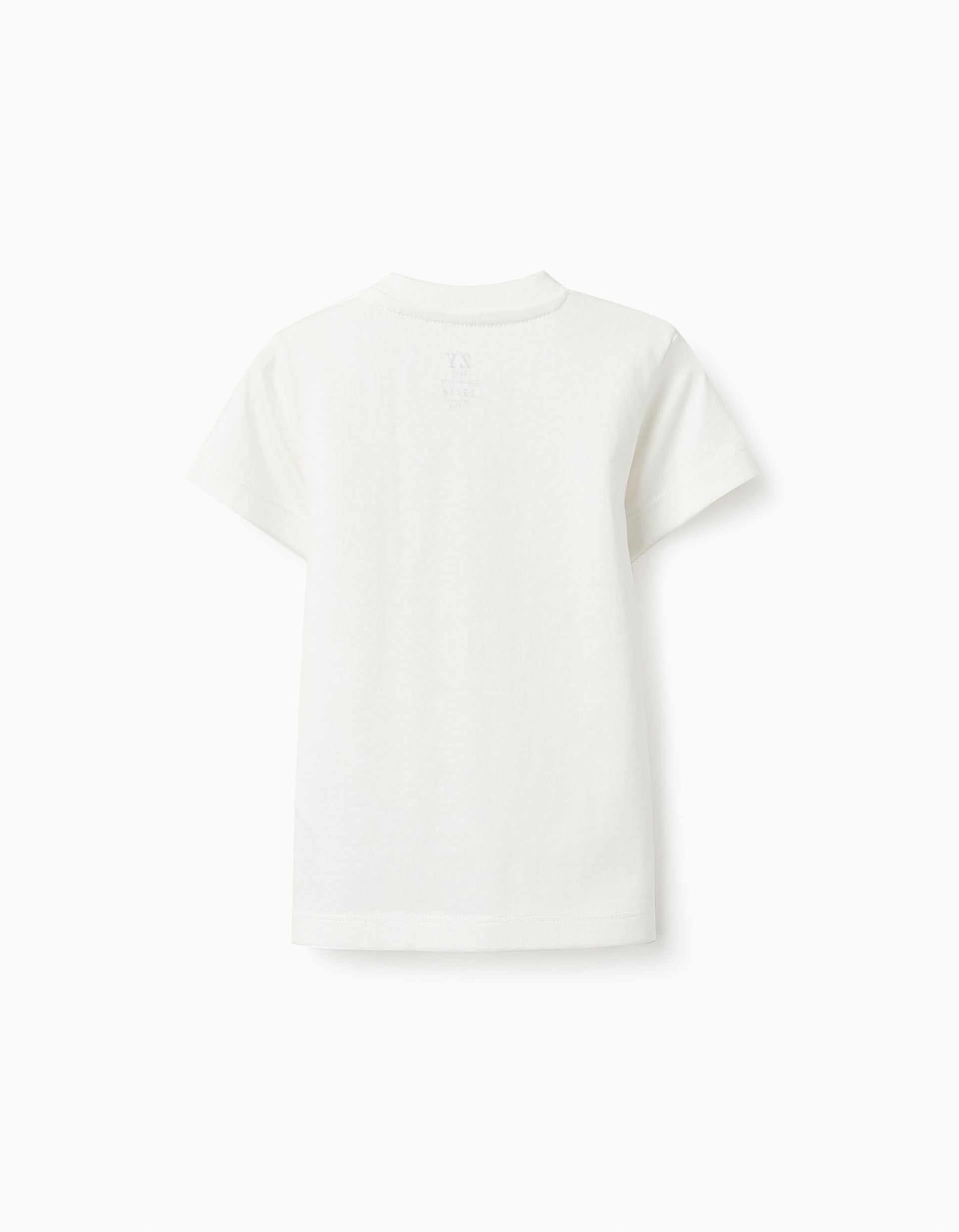 Cotton T-shirt for Baby Boys 'Friend', White