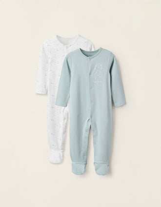 Pack 2 Babygrows de Algodão para Bebé 'Ouriço', Branco/Bege