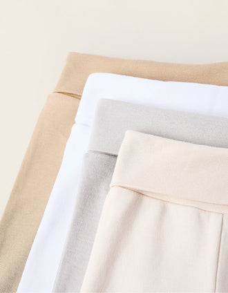 Pack 4 Calças com Pés para Bebé Menino, Branco/Bege/Cinza