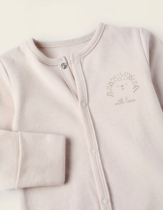 Conjunto de 4 Piezas para Recién Nacido 'Erizo', Blanco/Beige