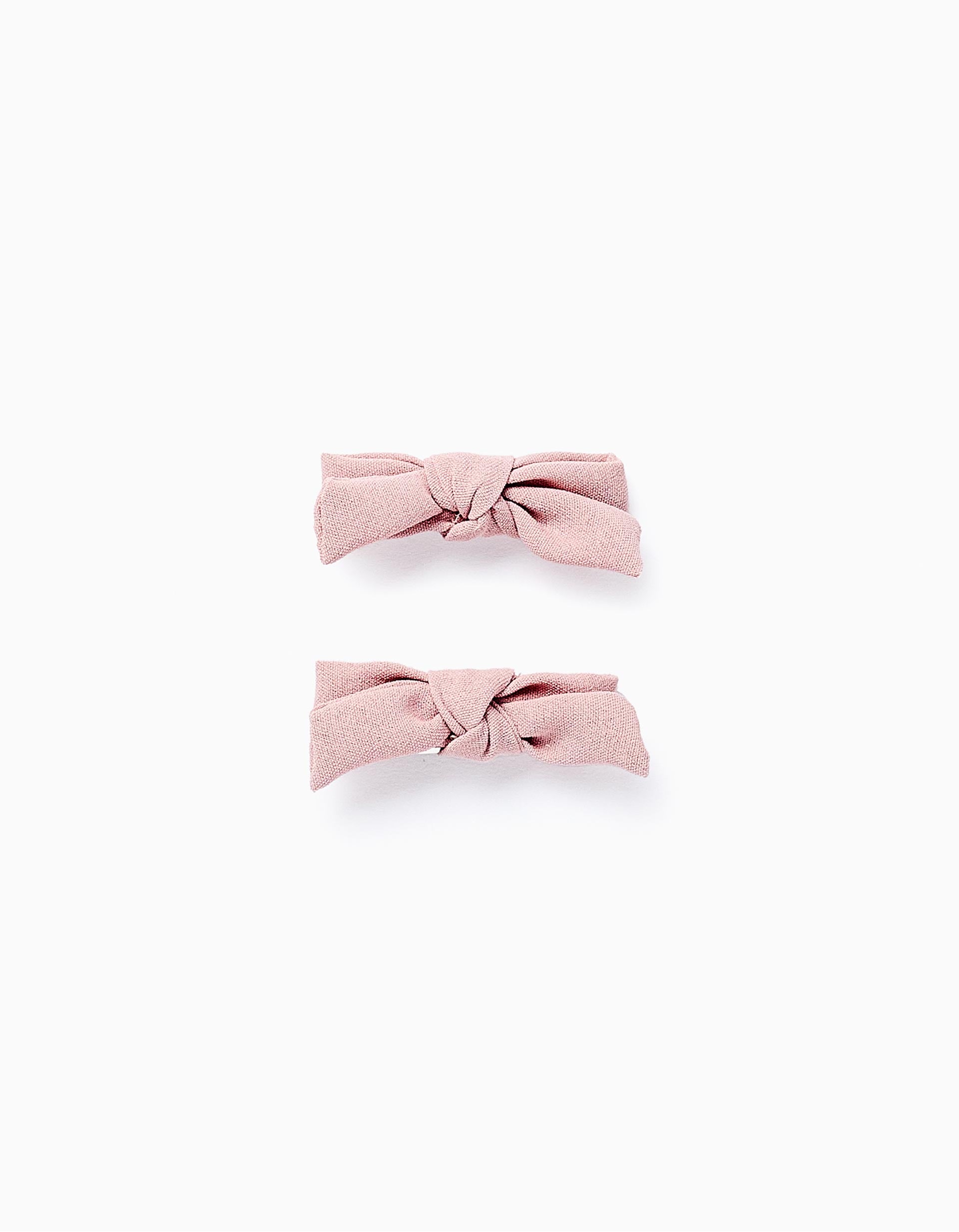 Pack 2 Ganchos de Cabelo com Laços para Bebé e Menina, Rosa