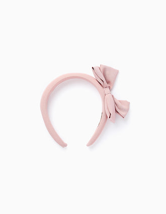 Bandolete Almofadada com Laço para Bebé e Menina, Rosa