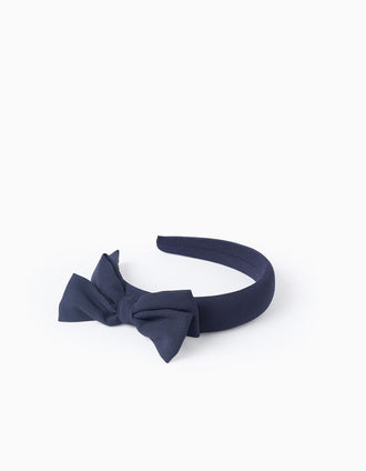 Bandolete Almofadada com Laço para Bebé e Menina, Azul Escuro