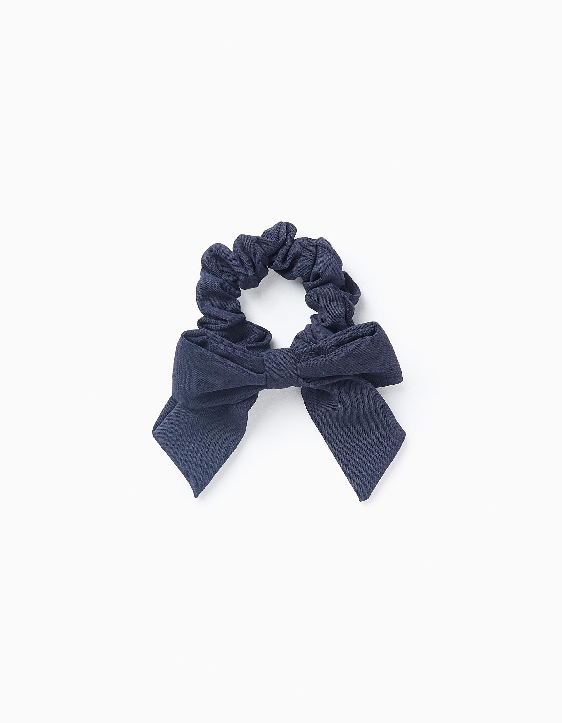 Scrunchie with Bow for Baby and Girls, Dark Blue