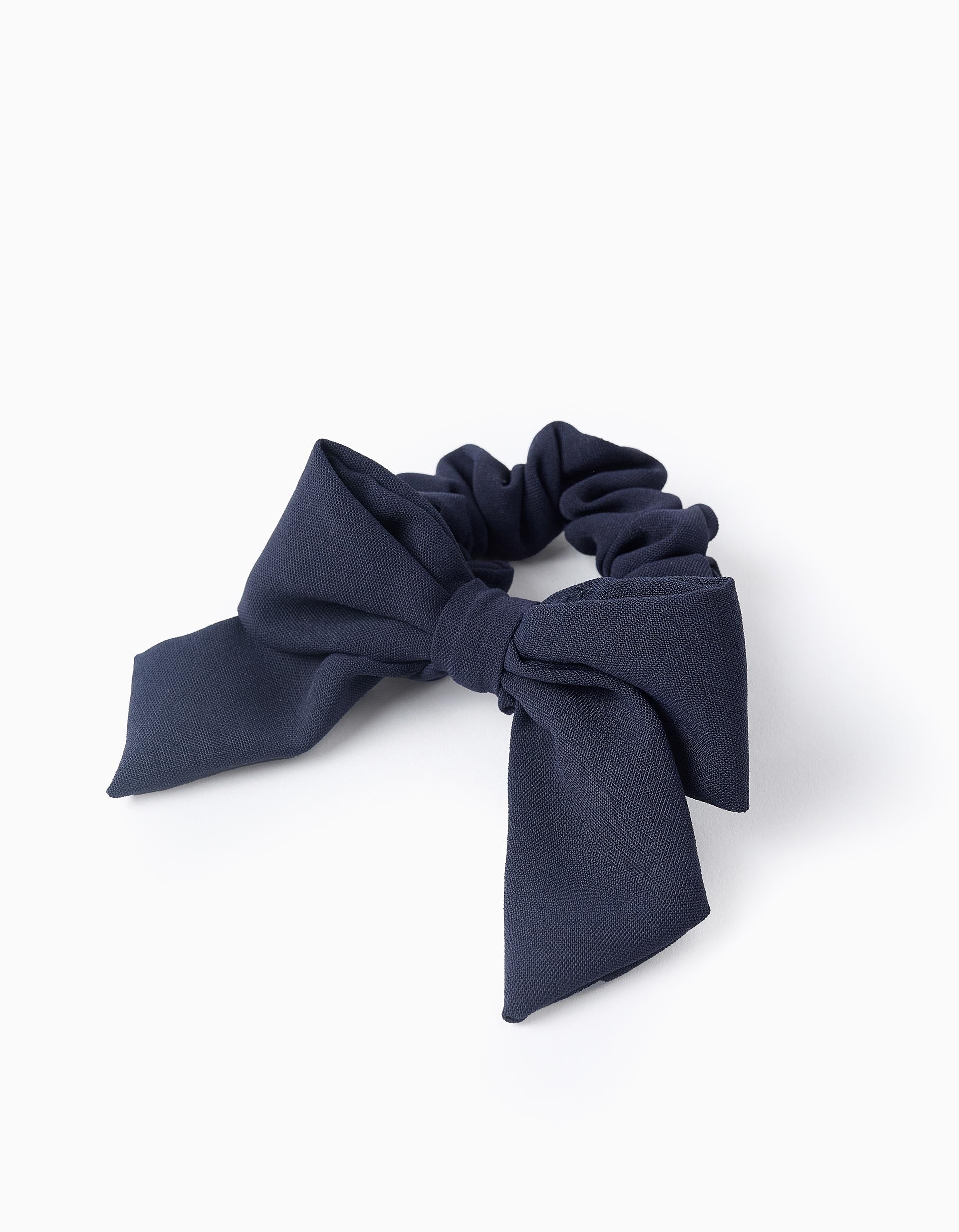 Scrunchie with Bow for Baby and Girls, Dark Blue