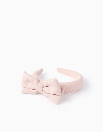 Diadema Acolchada con Lazo para Bebé y Niña, Rosa