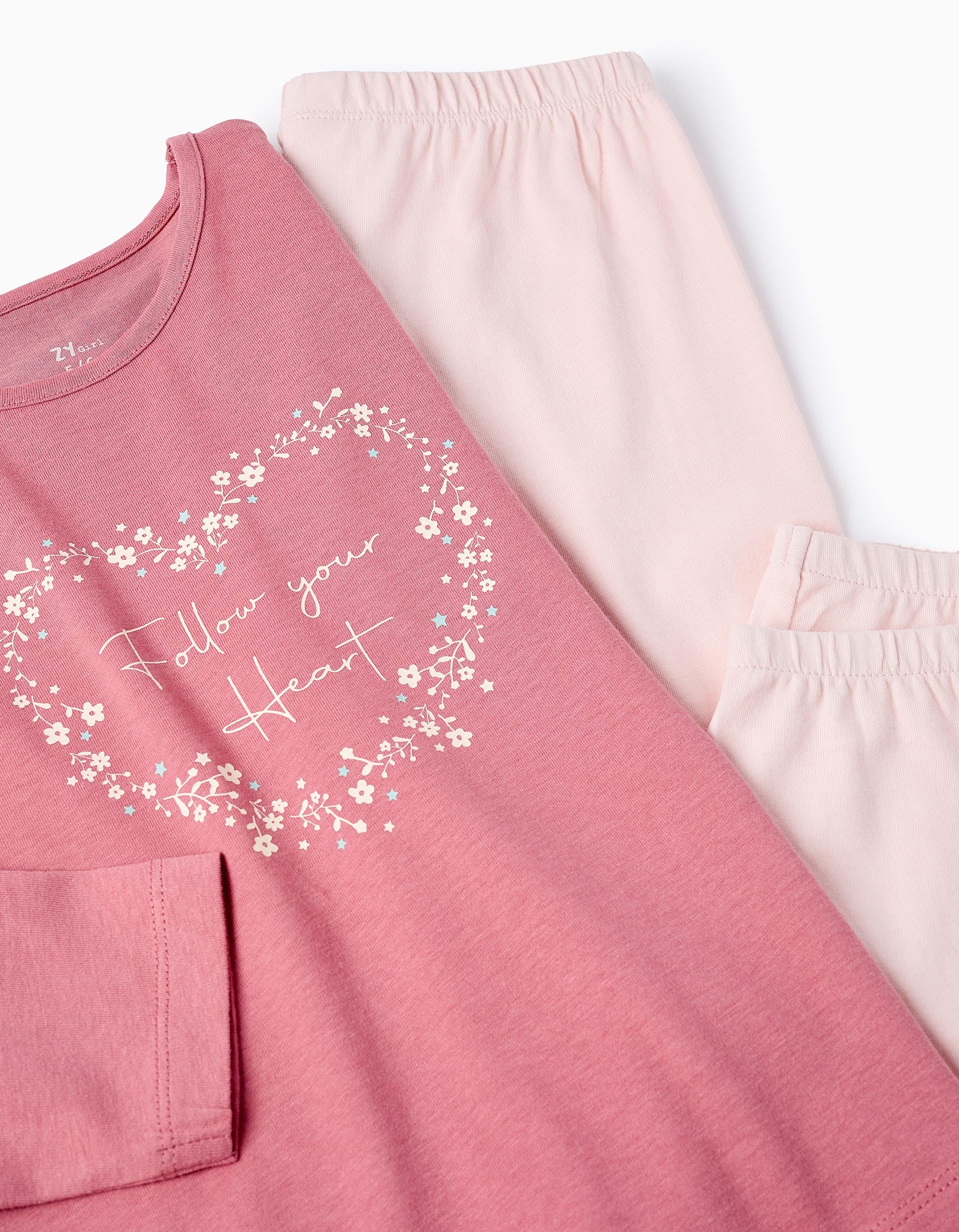 Cotton Pyjama for Girls 'Follow your Heart', Pink