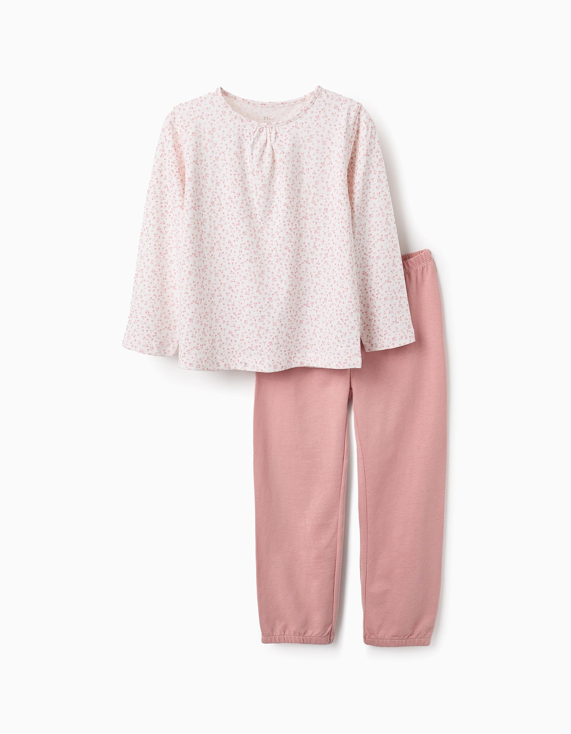 Cotton Pyjama for Girls 'Flowers', Pink/White