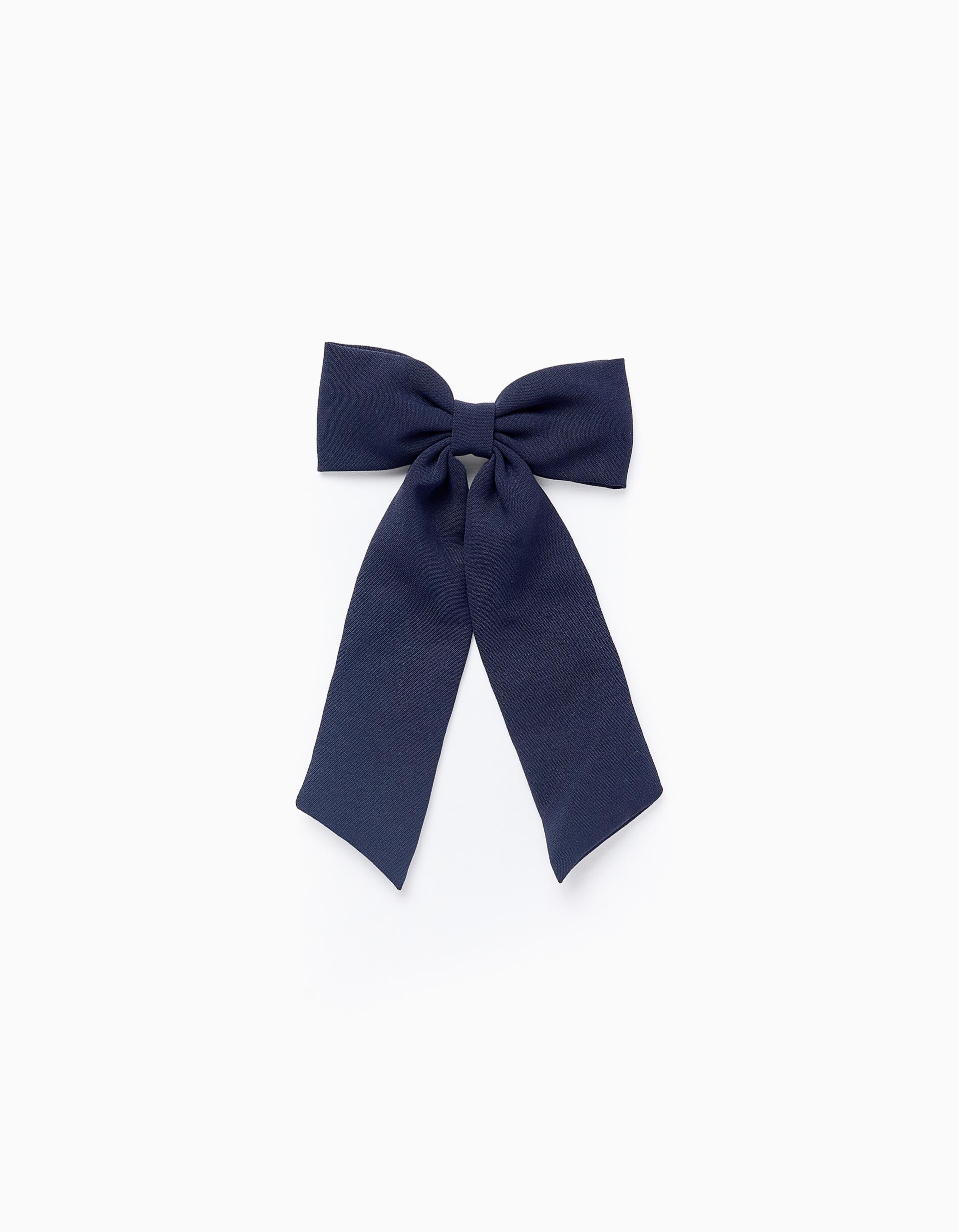 Hair Slide with Bow for Baby Girls, Dark Blue