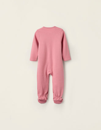 Babygrow de Algodão para Bebé Menina 'Lua & Estrela', Rosa
