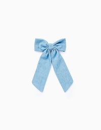 Barrette à Cheveux avec Nœud en Tissu pour Bébé et Fille, Bleu