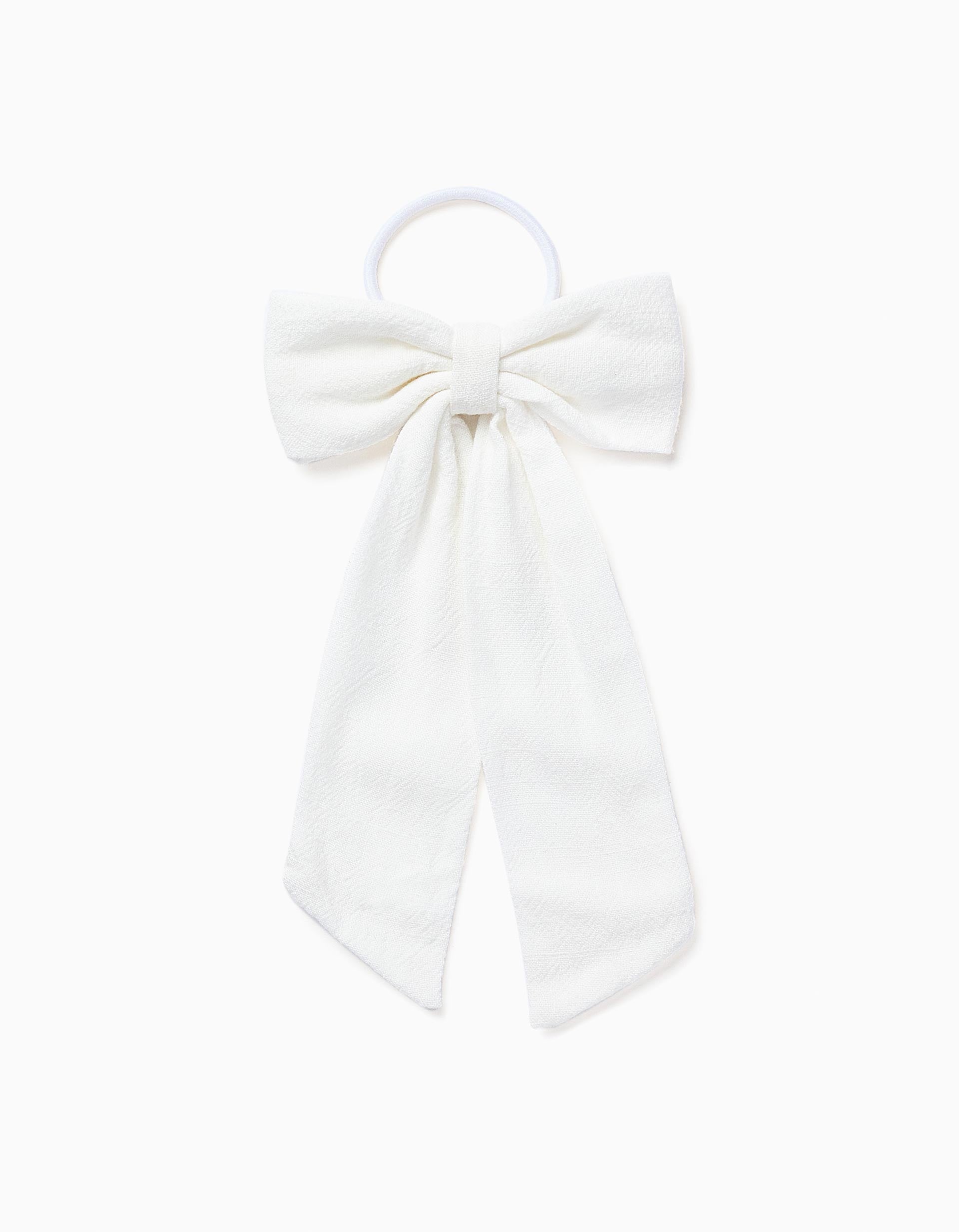 Elástico com Laço Longo para Bebé e Menina, Branco