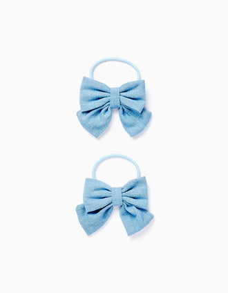 Pack 2 Elásticos com Laços para Bebé e Menina, Azul