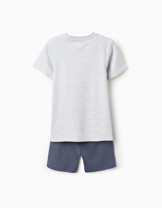 Cotton Pyjama for Boys 'Mickey & Donald', Grey/Dark Blue