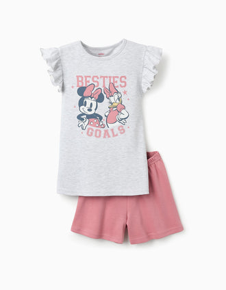 Pijama de Algodão para Menina 'Minnie & Daisy', Rosa/Cinza