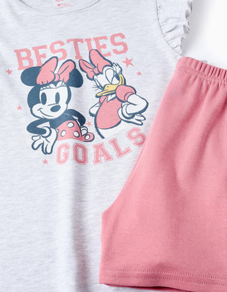 Pijama de Algodón para Niña 'Minnie & Daisy', Rosa/Gris