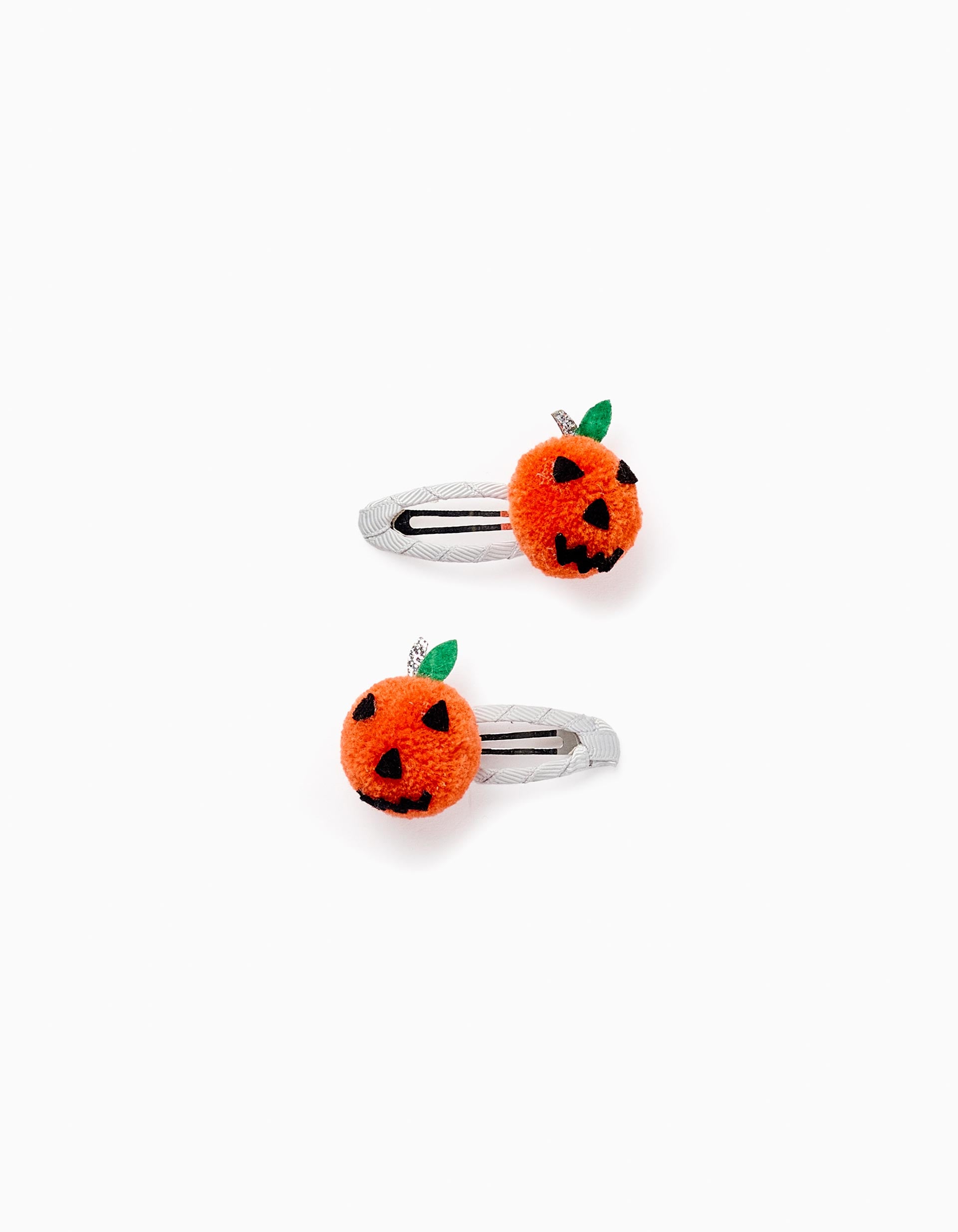 Pack of 2 Hair Clips with Pumpkins for Babies and Girls 'Halloween', Orange