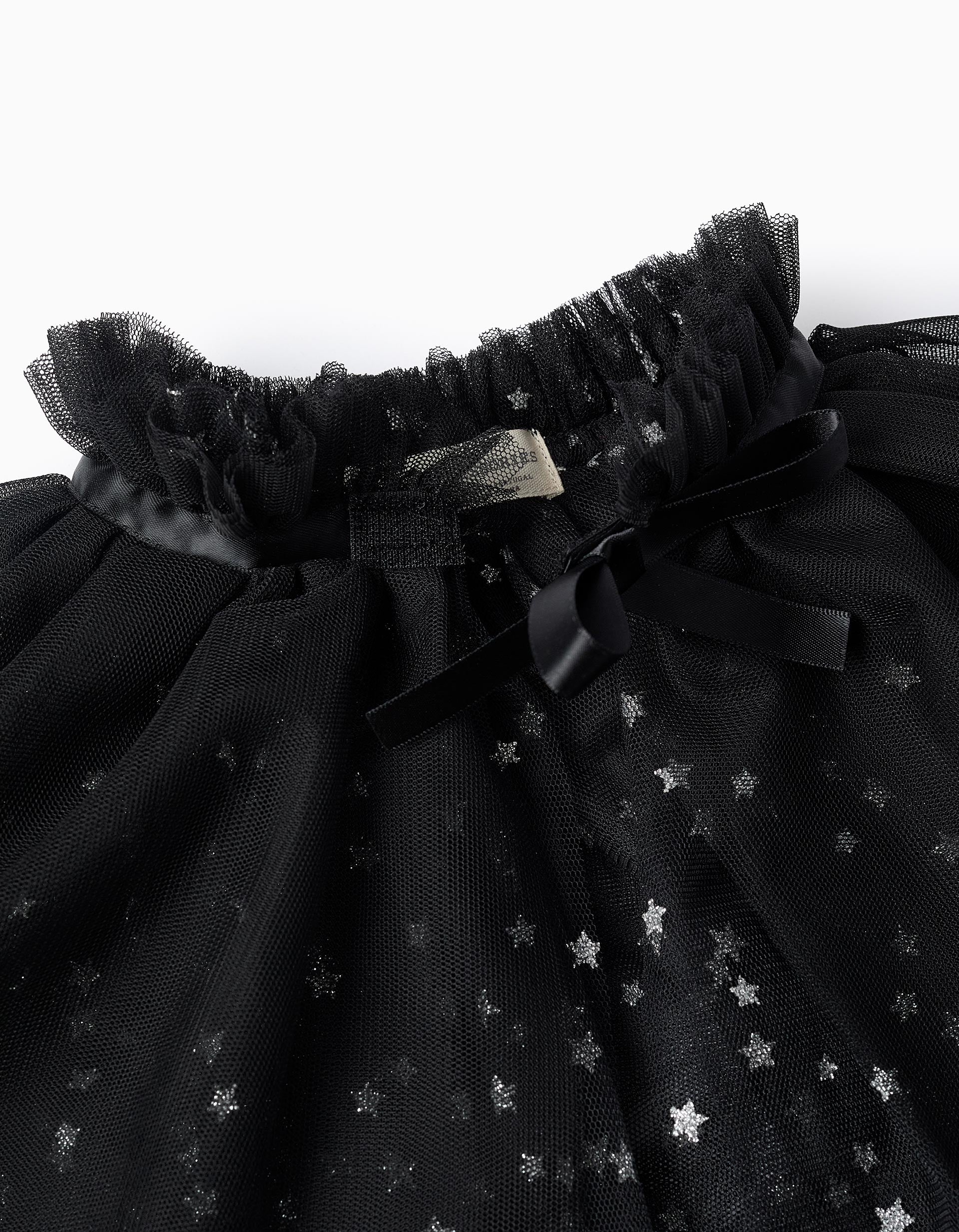 Tulle Cape with Glitter for Girls 'Halloween', Black