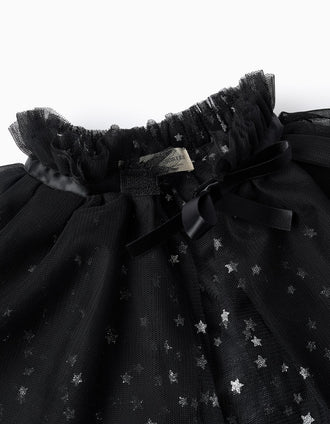 Cape en Tulle à Paillettes pour Fille 'Halloween', Noir